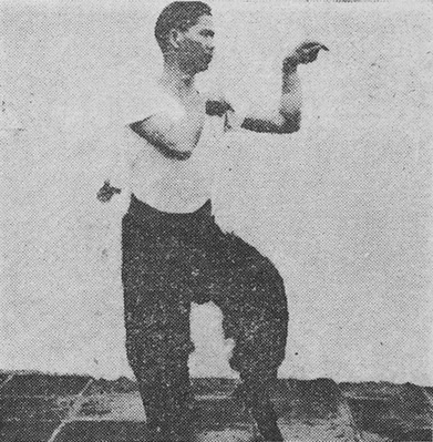 Posture 47 : la mante saisit la cigale, en se retournant — planche 47 de l&rsquo;édition de 1947