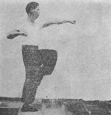 Posture 6 : le tigre bondit, le dragon s&rsquo;élève — planche 6 de l&rsquo;édition de 1947