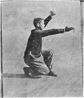 Trentième posture : le tranchage de la taille en entrant dans l&rsquo;anneau, planche de l&rsquo;édition de 1958