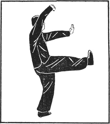 Posture 10 (planche 10) : le bras droit barré devant le front, la paume gauche insérée au centre, la jambe droite qui étaye