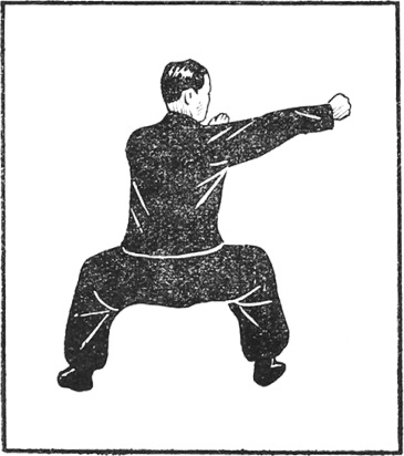 Posture 39 (planche 39) : posture du cheval, fendre et écraser à droite en partant de la jambe en croix