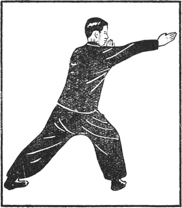 Posture 2 (planche 2) : les deux mains écartées en biais, la droite à hauteur d’oreille, la gauche à hauteur d’épaule