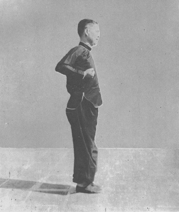 Posture 1 : les deux poings ramenés à hauteur de poitrine, la force en réserve