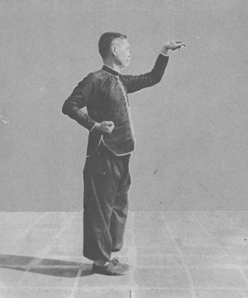Posture 3 : la main gauche s&rsquo;étend en main crochue haute