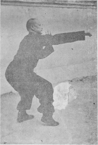 Posture 2 — Posture du tigre assis, poing de complément en diagonale : photographie de Luo Guangyu dans l&rsquo;édition de 1954
