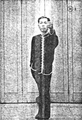Posture 24 : le poing gauche abattu, figure de transition B — planche de la publication de 1971