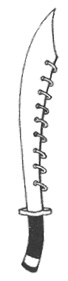 Dessin du sabre à anneaux sonnants tiré du manuel original de 1932
