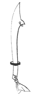 Dessin du sabre à trompe d&rsquo;éléphant tiré du manuel original de 1932