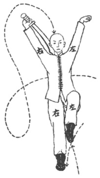 Posture 37 — Balayer du sabre, ailes levées (dessin original de 1932)