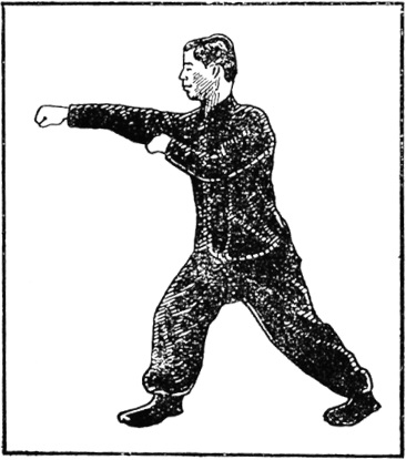 Posture 5 (dessin 5) : le pas de la montée à droite, la main qui crochète, tire et cueille