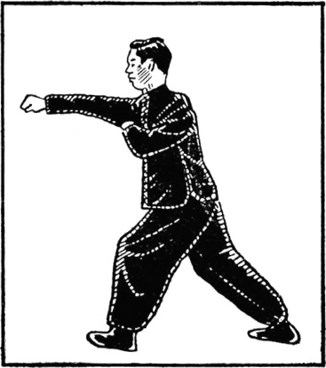 Posture 21 (dessin 21) : la main droite crochetant, la main gauche tirant, puis perçant droit