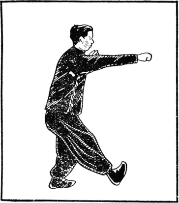 Posture 31 (dessin 31) : la paume gauche portant sous le poing droit qui s’échappe vers le bas