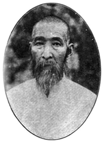 Portrait de Sun Lutang (孫祿堂), 1929, reproduit dans l’annuaire de l’Institut d’arts martiaux du Jiangsu