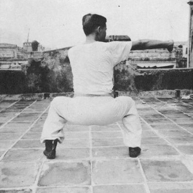 Posture 24 : position du cheval, la paume droite stationnant de côté — photographie de l’édition de 1971