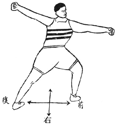 Figure de l&rsquo;édition de 1938 : posture 21, 三環吐月, troisième partie