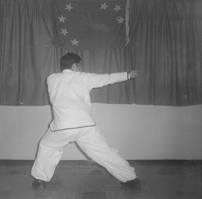 Posture 14 : le corps bondit vers l’arrière en capture de cigale basse — planche de l’édition de 1972