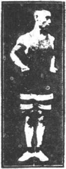 Figure 112 du manuel original de 1922 (教門彈腿圖說) — Septième ligne : le double appui, la jambe en croix (第七路\u3000雙稱十字腿)