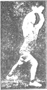 Figure 122 du manuel original de 1922 (教門彈腿圖說) — Septième ligne : le double appui, la jambe en croix (第七路\u3000雙稱十字腿)