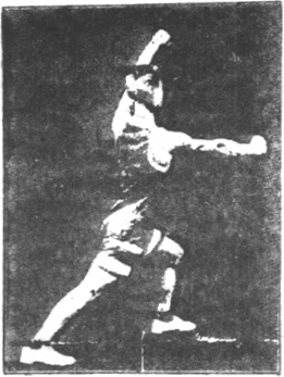 Figure 127 du manuel original de 1922 (教門彈腿圖說) — Septième ligne : le double appui, la jambe en croix (第七路\u3000雙稱十字腿)