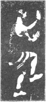 Figure 151 du manuel original de 1922 (教門彈腿圖說) — Neuvième ligne : heurter et verrouiller, forcer la porte (第九路\u3000碰鎖重閃門)