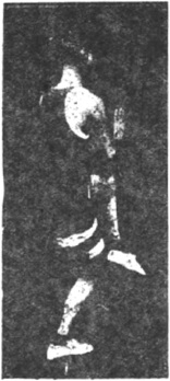 Figure 153 du manuel original de 1922 (教門彈腿圖說) — Neuvième ligne : heurter et verrouiller, forcer la porte (第九路\u3000碰鎖重閃門)