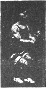 Figure 158 du manuel original de 1922 (教門彈腿圖說) — Neuvième ligne : heurter et verrouiller, forcer la porte (第九路\u3000碰鎖重閃門)