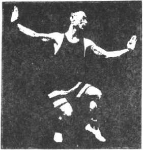 Figure 161 du manuel original de 1922 (教門彈腿圖說) — Neuvième ligne : heurter et verrouiller, forcer la porte (第九路\u3000碰鎖重閃門)