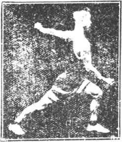 Figure 25 du manuel original de 1922 (教門彈腿圖說) — Première ligne : frapper et balayer comme une palanche (第一路\u3000衝掃似扁擔)
