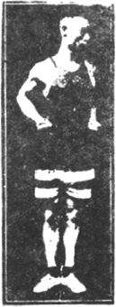 Figure 32 du manuel original de 1922 (教門彈腿圖說) — Deuxième ligne : la croix, tirer et percer (第二路\u3000十字人拉鑽)