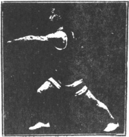 Figure 42 du manuel original de 1922 (教門彈腿圖說) — Troisième ligne : le marteau qui couvre, la double draperie (第三路\u3000蓋捶雙披打)