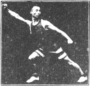 Figure 43 du manuel original de 1922 (教門彈腿圖說) — Troisième ligne : le marteau qui couvre, la double draperie (第三路\u3000蓋捶雙披打)