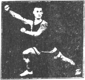 Figure 44 du manuel original de 1922 (教門彈腿圖說) — Troisième ligne : le marteau qui couvre, la double draperie (第三路\u3000蓋捶雙披打)