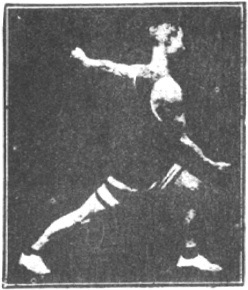 Figure 45 du manuel original de 1922 (教門彈腿圖說) — Troisième ligne : le marteau qui couvre, la double draperie (第三路\u3000蓋捶雙披打)