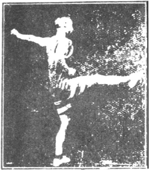 Figure 46 du manuel original de 1922 (教門彈腿圖說) — Troisième ligne : le marteau qui couvre, la double draperie (第三路\u3000蓋捶雙披打)