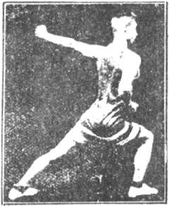 Figure 47 du manuel original de 1922 (教門彈腿圖說) — Troisième ligne : le marteau qui couvre, la double draperie (第三路\u3000蓋捶雙披打)