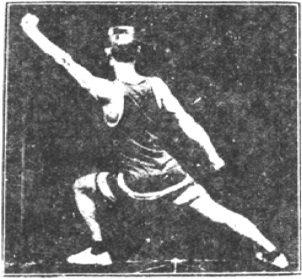 Figure 50 du manuel original de 1922 (教門彈腿圖說) — Troisième ligne : le marteau qui couvre, la double draperie (第三路\u3000蓋捶雙披打)