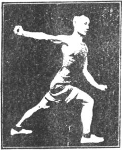 Figure 52 du manuel original de 1922 (教門彈腿圖說) — Troisième ligne : le marteau qui couvre, la double draperie (第三路\u3000蓋捶雙披打)