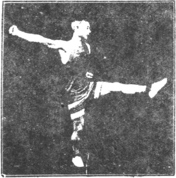 Figure 53 du manuel original de 1922 (教門彈腿圖說) — Troisième ligne : le marteau qui couvre, la double draperie (第三路\u3000蓋捶雙披打)