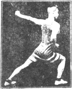 Figure 54 du manuel original de 1922 (教門彈腿圖說) — Troisième ligne : le marteau qui couvre, la double draperie (第三路\u3000蓋捶雙披打)