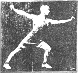 Figure 55 du manuel original de 1922 (教門彈腿圖說) — Troisième ligne : le marteau qui couvre, la double draperie (第三路\u3000蓋捶雙披打)
