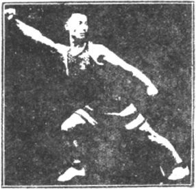 Figure 57 du manuel original de 1922 (教門彈腿圖說) — Troisième ligne : le marteau qui couvre, la double draperie (第三路\u3000蓋捶雙披打)