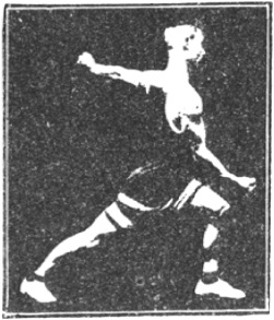 Figure 59 du manuel original de 1922 (教門彈腿圖說) — Troisième ligne : le marteau qui couvre, la double draperie (第三路\u3000蓋捶雙披打)