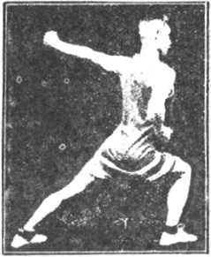 Figure 61 du manuel original de 1922 (教門彈腿圖說) — Troisième ligne : le marteau qui couvre, la double draperie (第三路\u3000蓋捶雙披打)