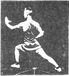 Figure 68 du manuel original de 1922 (教門彈腿圖說) — Quatrième ligne : tourner la meule, faire naître la merveille (第四路\u3000轉磨生奇關)