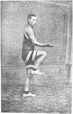 Figure 5 : étreindre la lune dans les bras, jambe droite levée