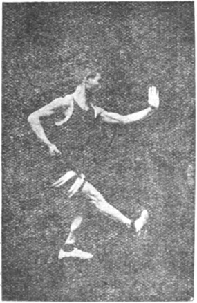 Figure 2 : la posture du pied qui pousse, jambe droite étendue