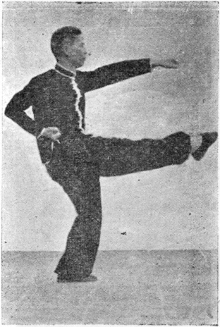 le poing qui perce et la jambe en croix