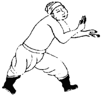Dessin de la posture 14, « la posture de saisie » : figure de l&rsquo;édition du Jixiao xinshu (1560) reproduite avec son texte dans l&rsquo;article de Brennan