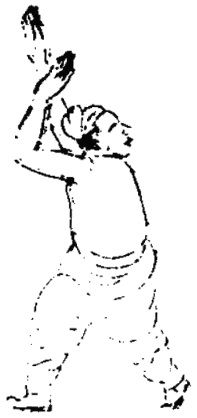 Dessin de la posture 22, « l&rsquo;enfoncement à rebours » : figure de l&rsquo;édition du Jixiao xinshu (1560) reproduite avec son texte dans l&rsquo;article de Brennan