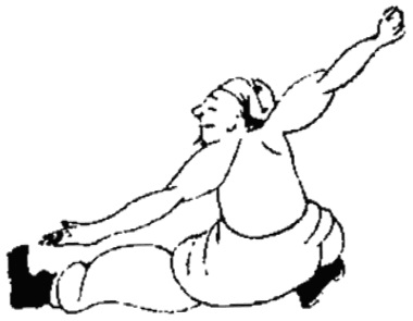 Dessin de la posture 25, « le moineau et le ver de terre » : figure de l&rsquo;édition du Jixiao xinshu (1560) reproduite avec son texte dans l&rsquo;article de Brennan